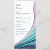Hochzeitsmenü-modern-Lila und Aquamarin- Menükarte (Rückseite)