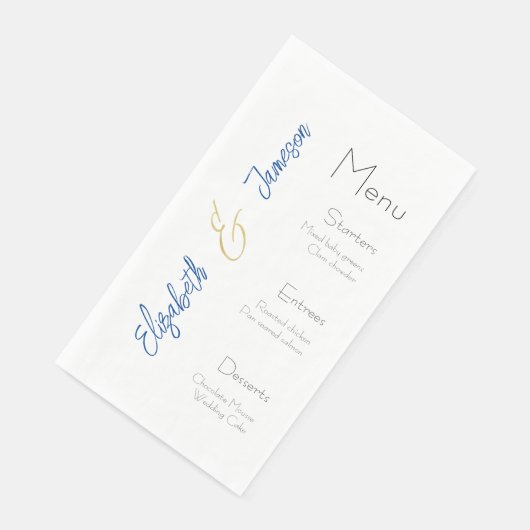 Hochzeitsmenü Napkins, Elegant, maßgeschneiderte H Serviette (Ecke)