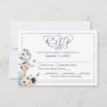 Hochzeitsmenü Nautical Anchor Navy Blue Peach Menu