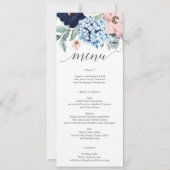 Hochzeitsmenü oder Brautparty-Menü von Navy Blooms Einladung (Vorderseite)