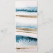 Hochzeitsmenü oder Programmkarte mit blauem Gold Menükarte (Rückseite)