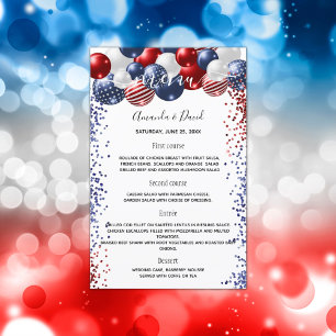 Hochzeitsmenü patriotische rote blaue Ballons