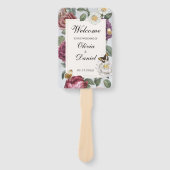 Hochzeitsmenü Programm Blütenblutblutblutblutblutb Fächer (Vorderseite)