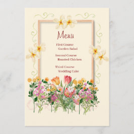 Hochzeitsmenü Romantischer Garten Floral Menükarte