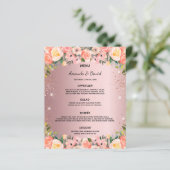 Hochzeitsmenü Rosa Blumenkohl Glitzer staubige Ros (Stehend Vorderseite)