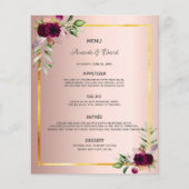Hochzeitsmenü Rose Gold Foto unsere Geschichte (Vorderseite)