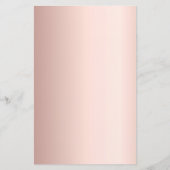 Hochzeitsmenü Rose Gold Glitzer Staub metallisch (Rückseite)