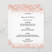 Hochzeitsmenü Rosengold Konfetti (Vorne/Hinten)