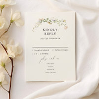 Hochzeitsmenü-RSVP-Karte im rustikalen Vintage-Wil