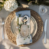 Hochzeitsmenü: rustikale Blumenzwiebeln und Holzli Menükarte