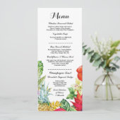 Hochzeitsmenü Rustikale Luau Aloha Karten (Stehend Vorderseite)