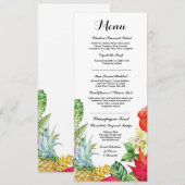 Hochzeitsmenü Rustikale Luau Aloha Karten (Vorne/Hinten)