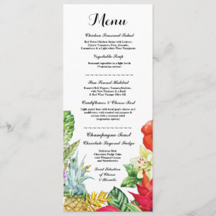 Hochzeitsmenü Rustikale Luau Aloha Karten