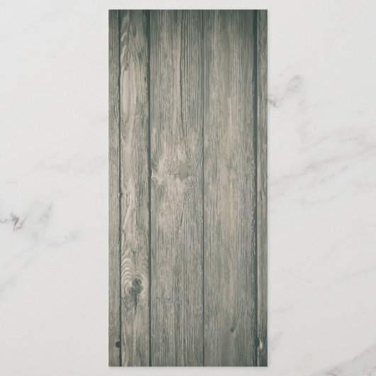 Hochzeitsmenü Rustikales Holz & Mason Jar String L Menükarte (Rückseite)