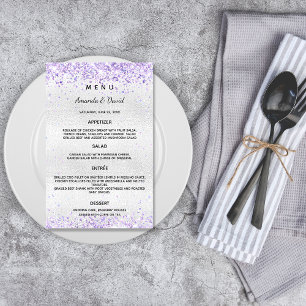 Hochzeitsmenü silber violett lavendel