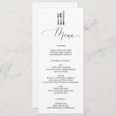 Hochzeitsmenü - Silberware - Gabel - Menü Einladung (Vorne/Hinten)