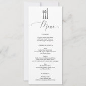 Hochzeitsmenü - Silberware - Gabel - Menü Einladung (Vorderseite)