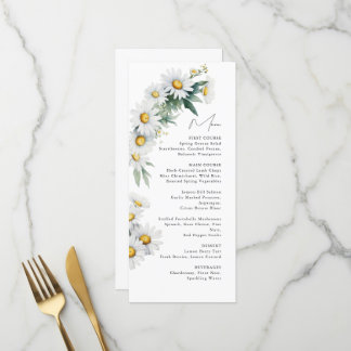 Hochzeitsmenü Sommerzeit Blume Menükarte