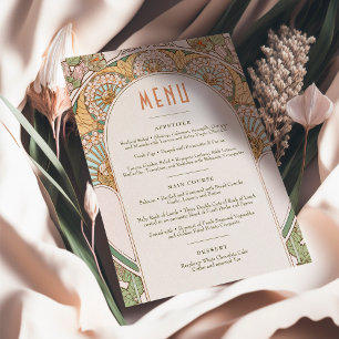 Hochzeitsmenü Vintage Art Nouveau von Mucha Invita Einladung
