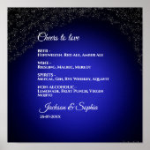 Hochzeitsmenü Vollmond & Sterne Mitternacht Poster (Vorne)