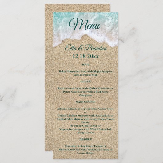 Hochzeitsmenü von Beach Waves Programm (Vorne/Hinten)