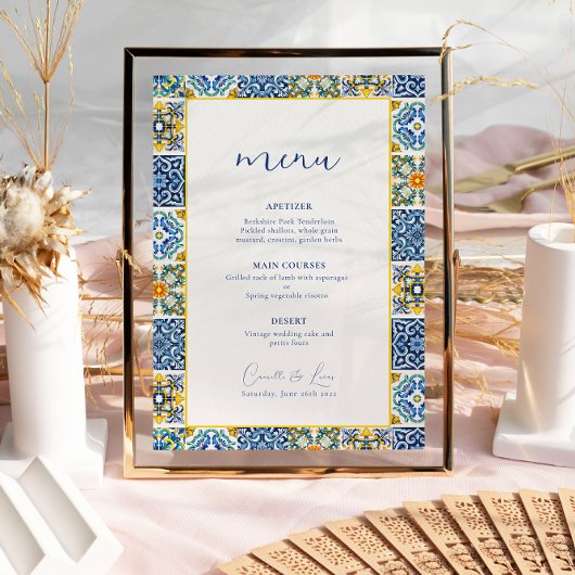 Hochzeitsmenü von Blauem Mittelmeer