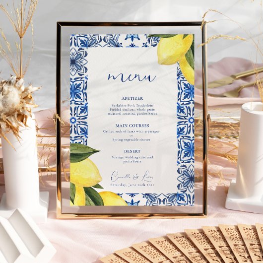 Hochzeitsmenü von Blauem Mittelmeer