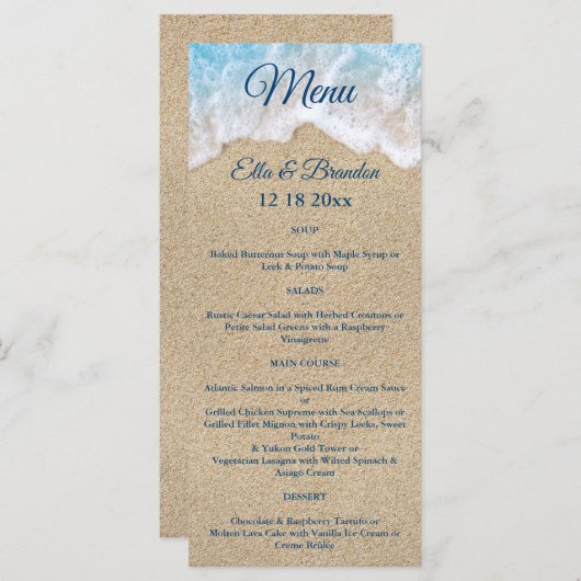 Hochzeitsmenü von Blue Beach Waves Programm (Vorne/Hinten)