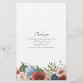 Hochzeitsmenü von Burgund und Blauer Flora (Rückseite)