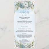 Hochzeitsmenü von Dusty Blue Eucalyptus Wedding Menükarte (Vorderseite)