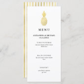 Hochzeitsmenü von Gold Pineapard Menükarte (Vorne/Hinten)