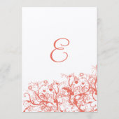 Hochzeitsmenü von Korallenvögeln und Wirbel Menükarte (Rückseite)