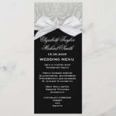 Hochzeitsmenü von Luxury Ribbon Silver/Black Damas Menükarte (Vorderseite)