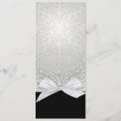 Hochzeitsmenü von Luxury Ribbon Silver/Black Damas Menükarte (Rückseite)