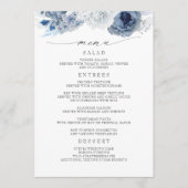 Hochzeitsmenü von Navy Blue und Dusty Blue Floral Programm (Vorderseite)