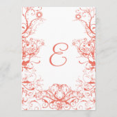 Hochzeitsmenü von Vögeln und Wirbel Menükarte (Rückseite)