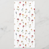 Hochzeitsmenü von Wildblumen Menükarte (Rückseite)