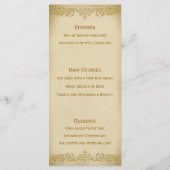 Hochzeitsmenü Vorlage Vintage Leaf Scroll in Beige (Rückseite)