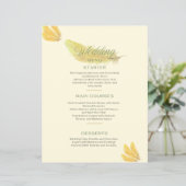 Hochzeitsmenü - Weiches Beige mit Golden Feather D (Stehend Vorderseite)