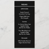 Hochzeitsmenü Weiße Magnolia Schwarz-Weiß Menükarte (Rückseite)