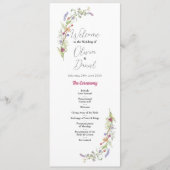 Hochzeitsmenü Wildblumen Blumenkohl Programm (Vorderseite)