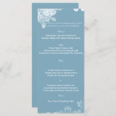 Hochzeitsmenü Winter Blue und White Snowflake Menükarte (Vorne/Hinten)