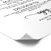 Hochzeitsmenü Zeichen rustikale Chic Kalligrafie Poster (Ecke)