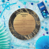 Hochzeitsmenü zum Thema Gold und schwarzer Marmor Pappteller (Party)