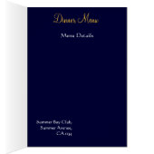 Hochzeitsmenüblau und Goldbrokatkarte (Innen (Rechts))