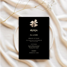 Hochzeitsmenükarte Elegant Schwarz Gold Menükarte