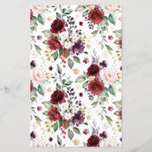 Hochzeitsmenükarte für Lila und rote Herbstkarten (Rückseite)