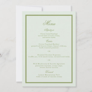 Hochzeitsmenükarte Moss Green Estate Einladung