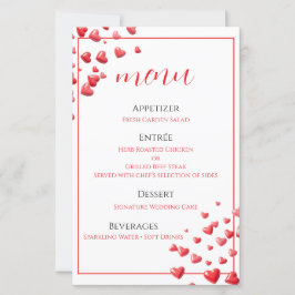 Hochzeitsmenükarte Soft Pink Hearts