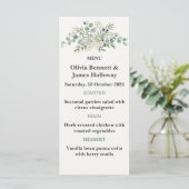 Hochzeitsmenükarten für botanische Gärten Menükarte (Stehend Vorderseite)